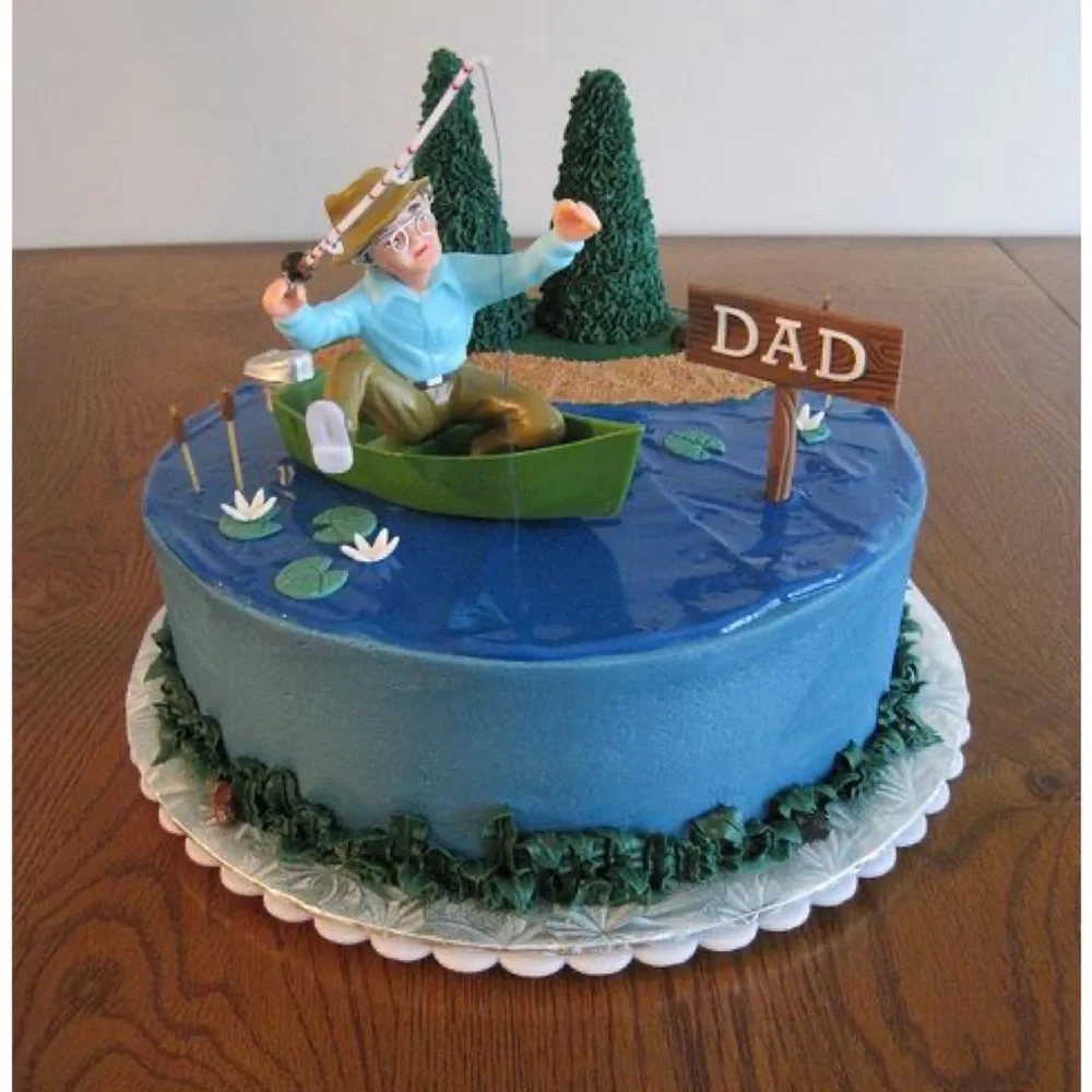 Wilton Fisherman With Boat/ Rod Cake Topper- Vintage 1978